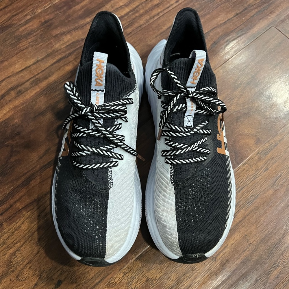 HOKA Carbon X3 athletic sneakers, size 7